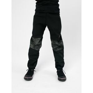 Chlapecké softshellové kalhoty drexiss army černá/zelená 110_116
