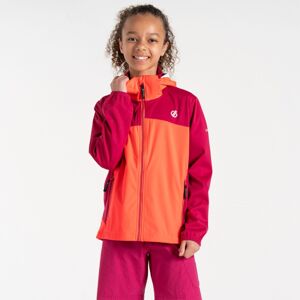 Dětská softshellová bunda dare2b cheer oranžová/růžová 110-116