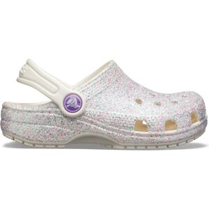 Dětské boty crocs classic glitter clog bílá 29-30