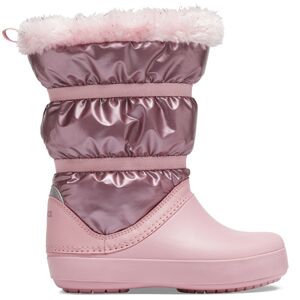 Dětské zimní boty crocs crocband lodgepoint metallic boot růžová 24-25