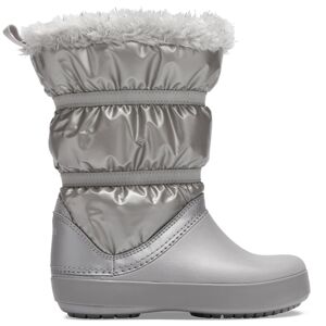 Dětské zimní boty crocs crocband lodgepoint metallic boot stříbrná 37-38