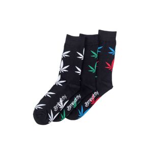 Meatfly ponožky ganja black socks - s19 triple pack l/xl
