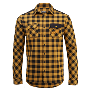 Pánská flanelová košile silvini farini černá/žlutá 4xl