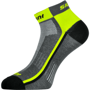 Unisex ponožky silvini plima tmavě šedá/neonově žlutá 42-44